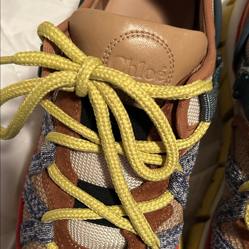 Chloe Women's Sneakers with Yellow and Red Accents - Picture 3 of 7